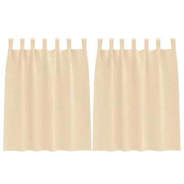 Fekete Függöny Gyűrűkkel 2 db Krém 140 x 140 cm Poliészter