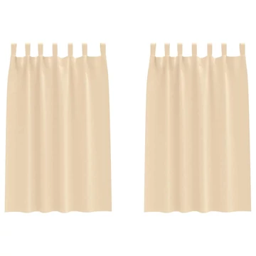 Fekete Függöny Gyűrűkkel 2 db Krém 175 x 140 cm Poliészter