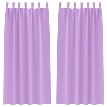 Fekete Függöny Gyűrűkkel 2 db Lila 245 x 140 cm Poliészter