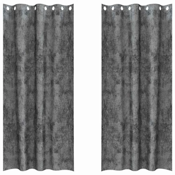 Bársony függöny függönykel 2 db Szürke 225 x 140 cm Bársony