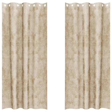 Bársony függöny függönykel 2 db Krém 260 x 140 cm Bársony