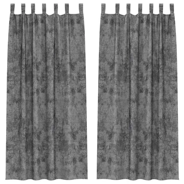 Bársony függöny függönykel 2 db Szürke 260 x 140 cm Bársony