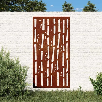 vidaXL bambuszmintás corten acél kerti faldí­sz 105 x 55 cm