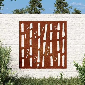 vidaXL bambuszmintás corten acél kerti faldí­sz 55x55 cm
