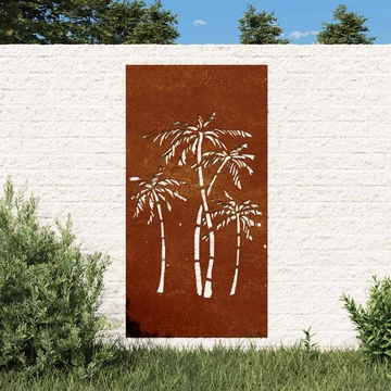 vidaXL pálmafa mintás corten acél kerti faldí­sz 105 x 55 cm