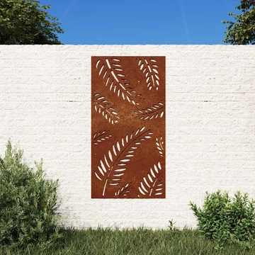 vidaXL levélmintás corten acél kerti faldí­sz 105 x 55 cm