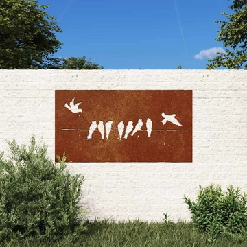 vidaXL madármintás corten acél kerti faldí­sz 105 x 55 cm