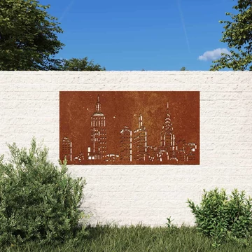 vidaXL látkép mintás corten acél kerti faldí­sz 105 x 55 cm