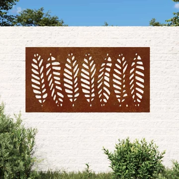 vidaXL levélmintás corten acél kerti faldí­sz 105 x 55 cm
