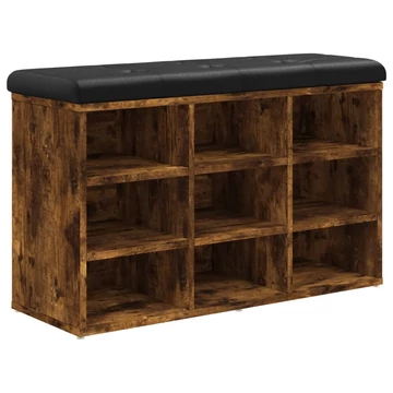 vidaXL füstös tölgy szí­nű szerelt fa cipőpolc 82 x 32 x 50 cm