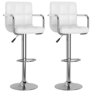 2 db fehér műbőr bárszék