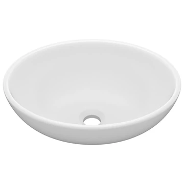 vidaXL ovális matt fehér kerámia luxus mosdókagyló 40 x 33 cm