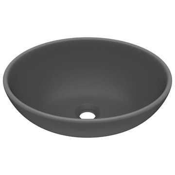 vidaXL ovális matt sötétszürke kerámia luxus mosdókagyló 40 x 33 cm