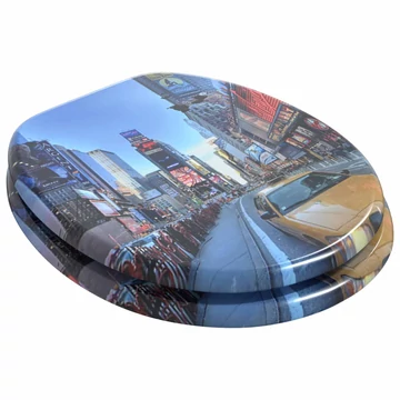 vidaXL Lágy záródású WC ülőke Sokszí­nű 44 x 38 cm MDF lap