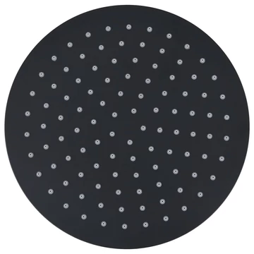 vidaXL fekete kerek rozsdamentes acél esőztető zuhanyfej 25 cm