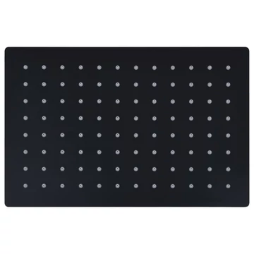vidaXL fekete négyszögletes rozsdamentes acél esőztető zuhanyfej 30x20 cm