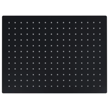 vidaXL fekete négyszögletes rozsdamentes acél esőztető zuhanyfej 40x30 cm
