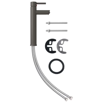 vidaXL szürke fürdőszobai keverős csaptelep 12 x 30 cm