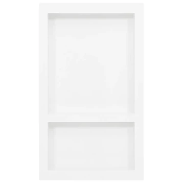 vidaXL magasfényű fehér zuhanyfal-mélyedés 2 rekesszel 41 x 69 x 9 cm