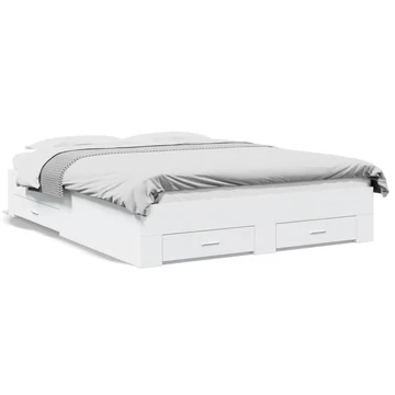 vidaXL fehér  ágykeret fiókokkal 140x200 cm