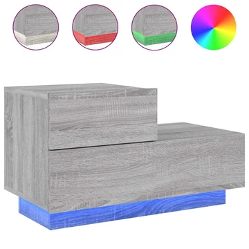 vidaXL szürke sonoma éjjeliszekrény LED-világí­tással 70 x 36 x 40,5 cm