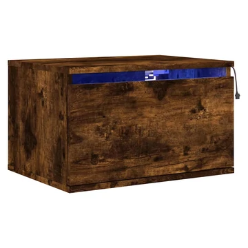 vidaXL füstös sonoma szí­nű fali éjjeliszekrény LED-világí­tással