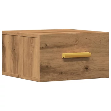 vidaXL kézműves tölgy szí­nű falra szerelhető éjjeliszekrény 35x35x20cm