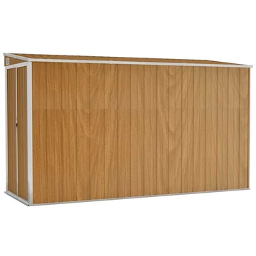 vidaXL barna szí­nű, falra szerelhető kerti fészer 118 x 288 x 178 cm horganyzott acélból