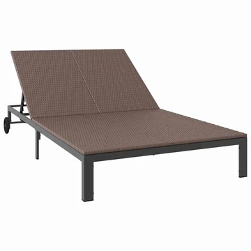 vidaXL Napozóágy 1-személy Barna 206 x 62.5 x 74 cm polyrattan