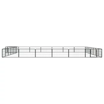 28-paneles fekete porszórt acél kutyakennel 100 x 50 cm