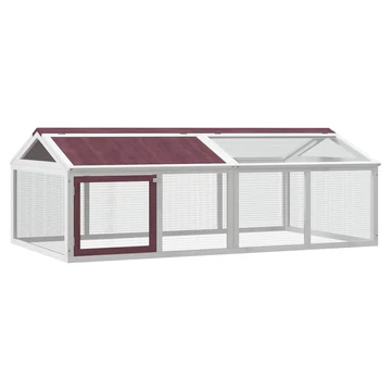 Mokkabarna tömör fenyőfa futtatóketrec 200 x 112,5 x 74 cm