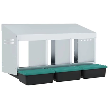 3 rekeszes, falra szerelhető, horganyzott acél csirkefészkelőláda