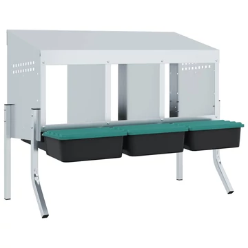 3 rekeszes horganyzott acél csirkefészkelőláda lábakkal