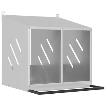 Horganyzott ezüst fém csirke fészekrakó doboz 2 rekesszel