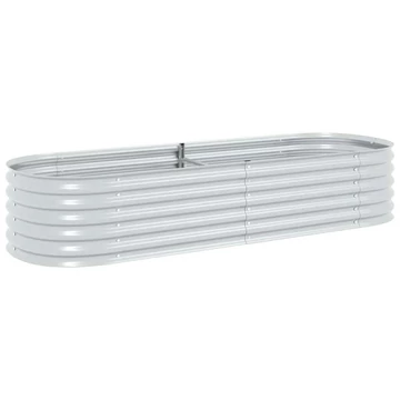 ezüstszínű horganyzott acél kerti magaságyás 240 x 80 x 44 cm