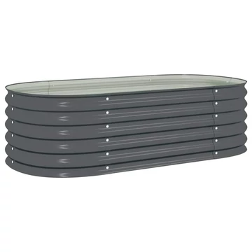 szürke horganyzott acél kerti magaságyás 160 x 80 x 44 cm