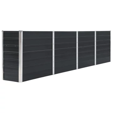 antracitszürke horganyzott acél kerti magaságyás 320x40x77 cm