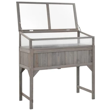 tömör fenyőfa magaságyás melegházzal 110 x 54 x 120 cm