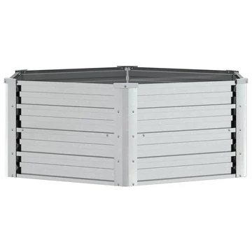 ezüstszínű horganyzott acél kerti magaságyás 129 x 45 cm