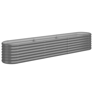 szürke horganyzott acél kerti magaságyás 224x40x36 cm