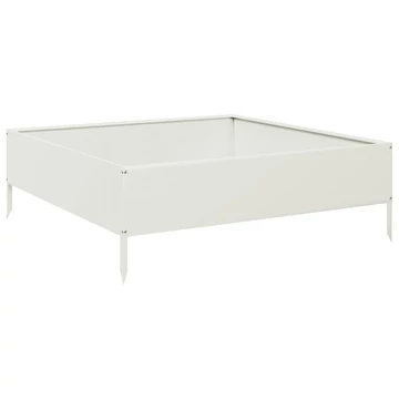 fehér acél kerti magaságyás 100 x 100 x 33,5 cm