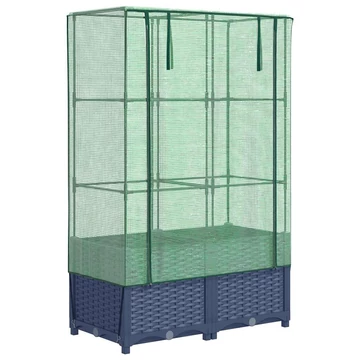 rattan megjelenésű magaságyás melegháztakaróval 80x40x138 cm