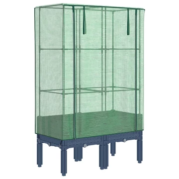 rattan megjelenésű magaságyás melegháztakaróval 80x40x140 cm