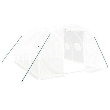 vidaXL fehér üvegház acélvázzal 12 m²˛ 4x3x2 m