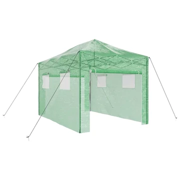 vidaXL Üvegház pop-up kerettel tetővel Zöld 280 x 410 x 315 cm Vas