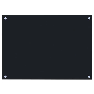 vidaXL fekete edzett üveg konyhai fröccsenésgátló 70 x 50 cm