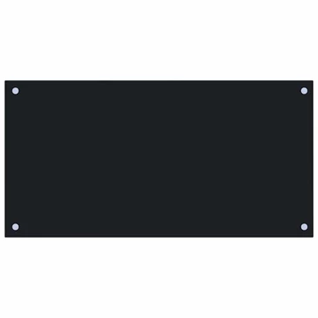 vidaXL fekete edzett üveg konyhai fröccsenésgátló 80 x 40 cm