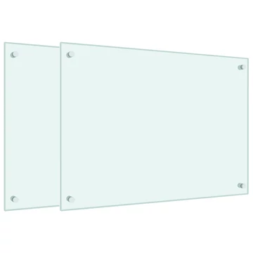 vidaXL 2 db fehér edzett üveg konyhai fröccsenésgátló 70 x 50 cm