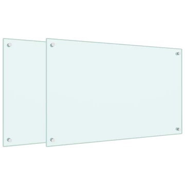 vidaXL 2 db fehér edzett üveg konyhai fröccsenésgátló 80 x 50 cm