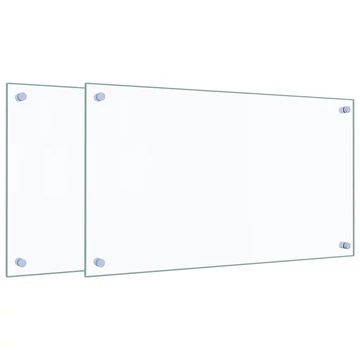 vidaXL 2 db átlátszó edzett üveg konyhai fröccsenésgátló 70 x 40 cm